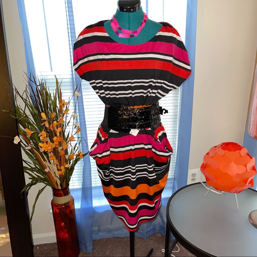 Dots | Colorful Short Sleeve Striped Dress​